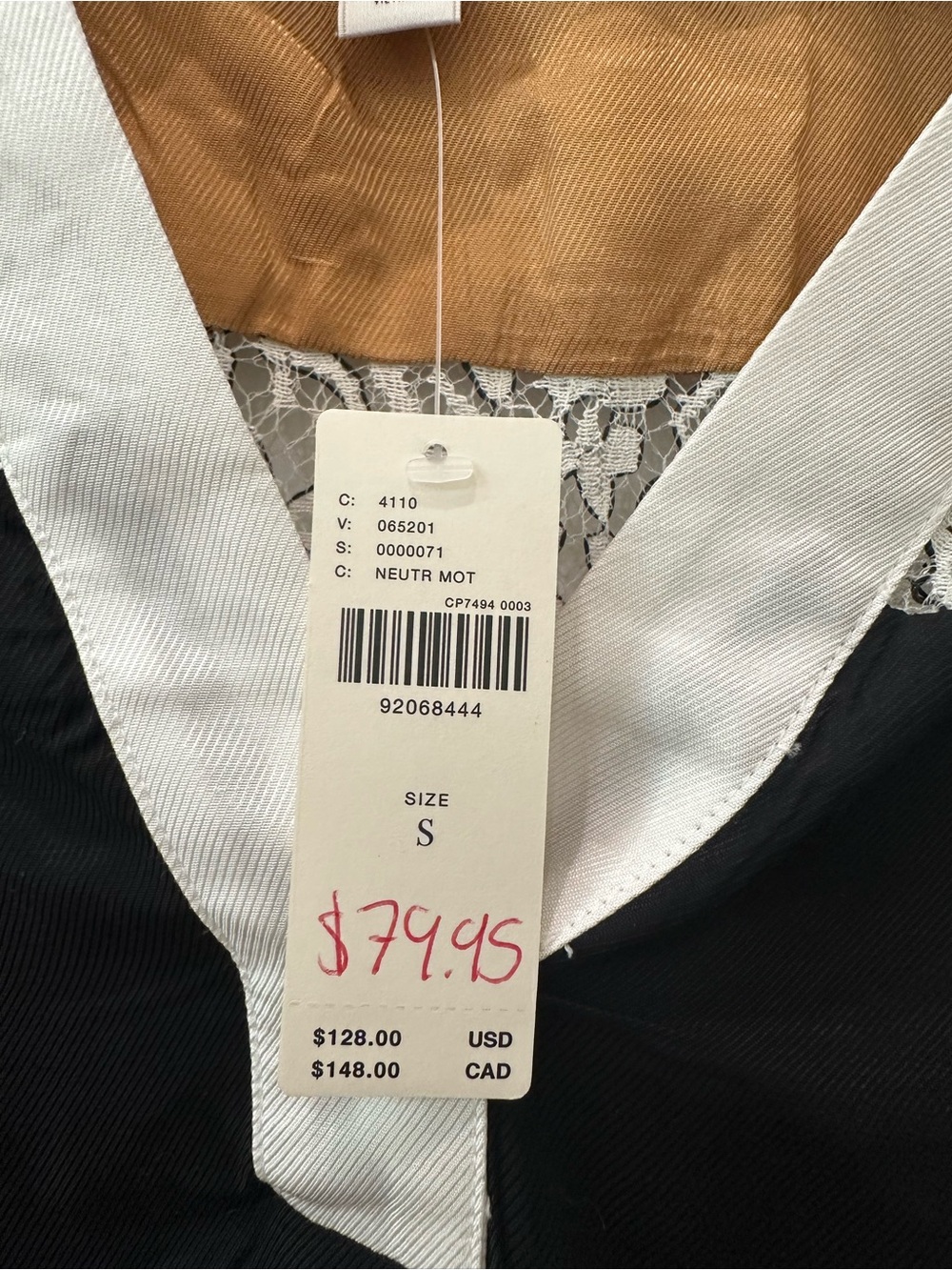 Brand new w/tags! Maeve Lace-Trim Colorblock Blouse, Small - Picture 3 of 3